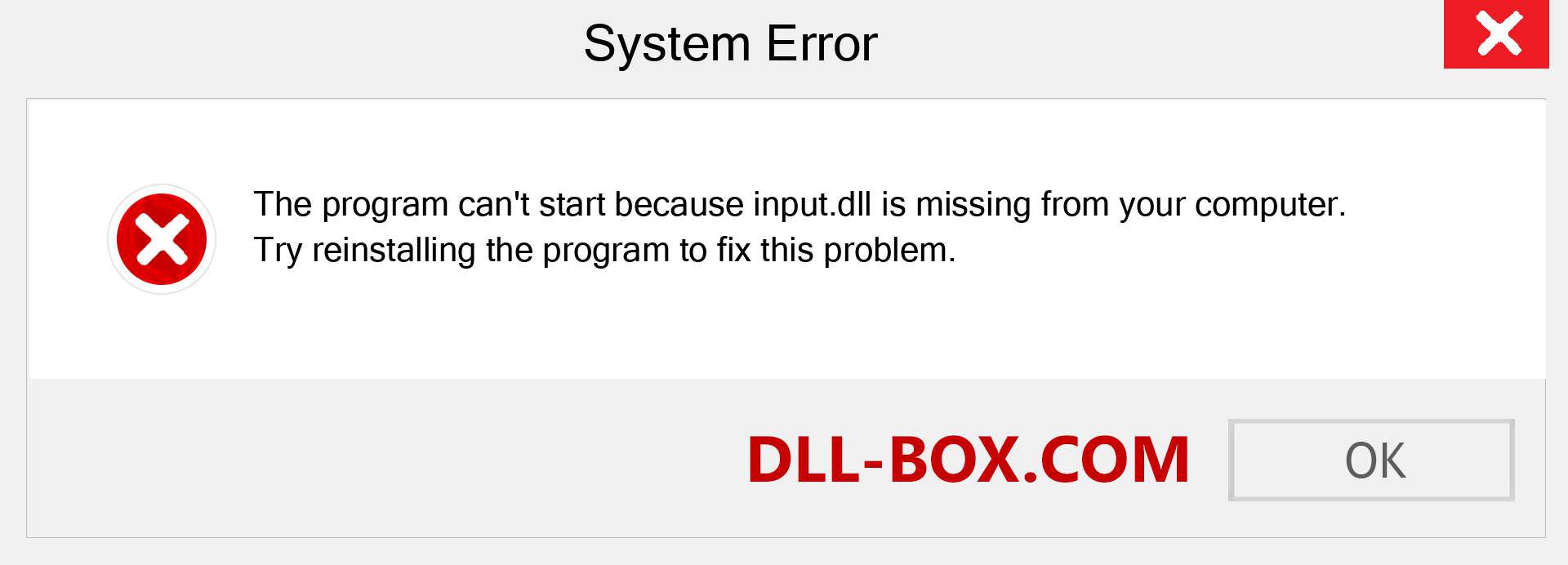  input.dll file is missing?. Download for Windows 7, 8, 10 - Fix  input dll Missing Error on Windows, photos, images